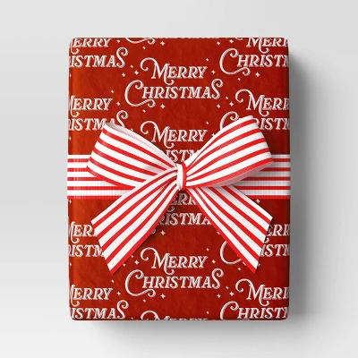 30” 20 Sq Ft Christmas Roll Wrap White Merry Christmas On Red - Wondershop™ 1 30” 20 Sq Ft Christmas Roll Wrap White Merry Christmas On Red - Wondershop™