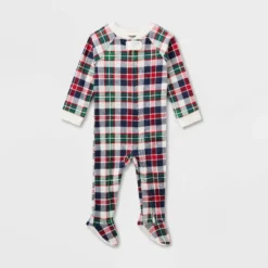 Baby Plaid Ribbed Holiday Matching Family Footed Pajamas - Wondershop™ Cream -Wondershop GUEST 02f3dff2 e9b9 4987 87c3 33c91c52a8c2