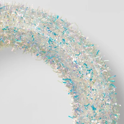 17.5" Christmas LED Light Wreath Iridescent Tinsel - Wondershop™ 2 17.5" Christmas LED Light Wreath Iridescent Tinsel - Wondershop™ - Image 2