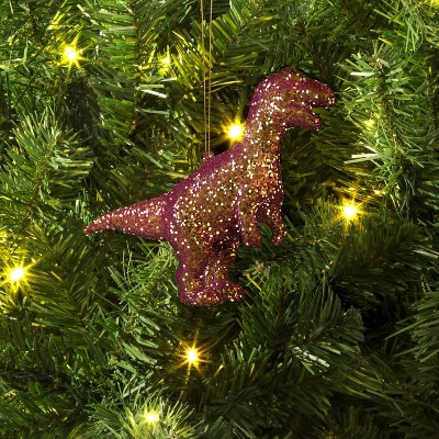 5" Christmas Plastic Chunky Glitter Pink Dinosaur Ornament - Wondershop™ 1 5" Christmas Plastic Chunky Glitter Pink Dinosaur Ornament - Wondershop™