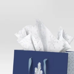 30ct Christmas Tissue Paper Gray/White - Wondershop™