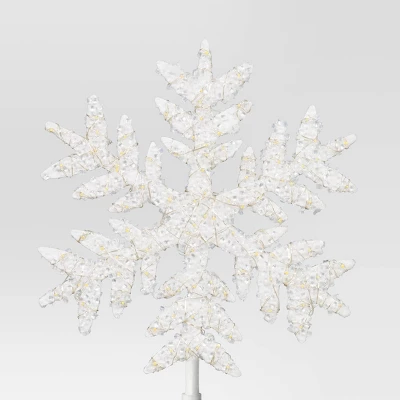 13.5" Pre-lit Snowflake Christmas Warm White LED Lights Tree Topper - Wondershop™ 3 13.5" Pre-lit Snowflake Christmas Warm White LED Lights Tree Topper - Wondershop™ - Image 3