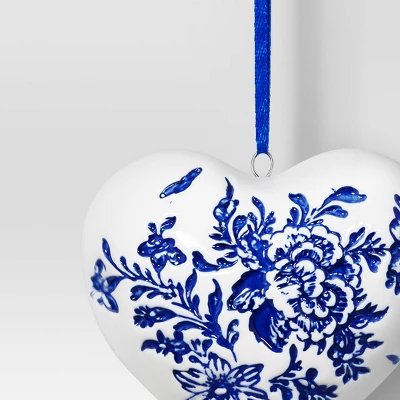 Christmas Delft Blue Heart Ornament - Wondershop™ 2 Christmas Delft Blue Heart Ornament - Wondershop™ - Image 2