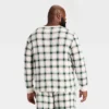 Men's Plaid Ribbed Long Sleeve Holiday Matching Family Pajama Shirt - Wondershop™ Cream