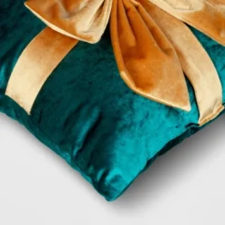 16"x6" Christmas Green Velvet Square Pillow With Teal Bow - Wondershop™ 5 16"x6" Christmas Green Velvet Square Pillow With Teal Bow - Wondershop™ -Wondershop GUEST 12cd500e 851a 448c b5f6 f47520195518