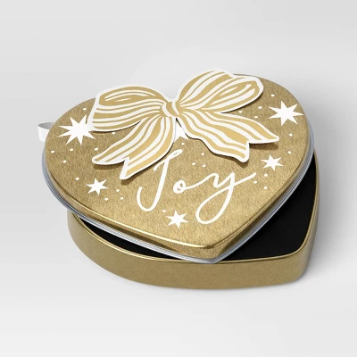 Christmas Wrap Essentials Gold Heart Joy Gift Card Tin - Wondershop™ 1 Christmas Wrap Essentials Gold Heart Joy Gift Card Tin - Wondershop™