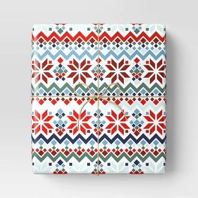 30” 90 Sq Ft Christmas Roll Wrap Scandinavian Sweater Pattern - Wondershop™ 1 30” 90 Sq Ft Christmas Roll Wrap Scandinavian Sweater Pattern - Wondershop™