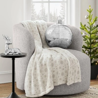 11"x13" Christmas 3D Disco Ball Shape Pillow With Silver Sequins - Wondershop™ 1 11"x13" Christmas 3D Disco Ball Shape Pillow With Silver Sequins - Wondershop™