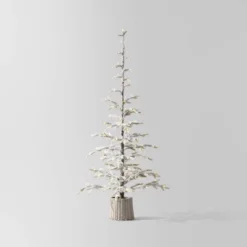 Pre-lit Flocked Balsam Fir Artificial Christmas Tree With Basket Base Warm White LED Lights - Wondershop™ -Wondershop GUEST 2963f8cd 0a3e 4345 bd53 f03dbaf6ef27