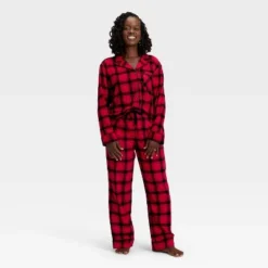 Women's Plaid Flannel Long Sleeve Shirt And Pants Holiday Matching Family Pajama Set - Wondershop™ Red/Black 8 Women's Plaid Flannel Long Sleeve Shirt And Pants Holiday Matching Family Pajama Set - Wondershop™ Red/Black -Wondershop GUEST 2a4a105e 1d01 428d 95d8 1ac14f3375fd