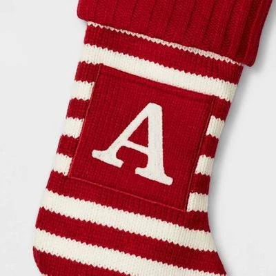 Knit Striped Monogram Christmas Stocking - Wondershop™ 2 Knit Striped Monogram Christmas Stocking - Wondershop™ - Image 2