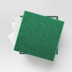 Wondershop 29 Christmas Wrap Essentials Medium Square Box Green Glitter - Wondershop™