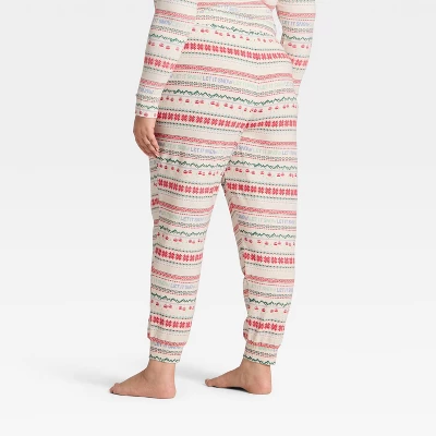 Women's "Let It Snow" Fair Isle Cozy Knit Holiday Matching Family Pajama Pants - Wondershop™ Cream 1 Women's "Let It Snow" Fair Isle Cozy Knit Holiday Matching Family Pajama Pants - Wondershop™ Cream