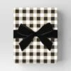 30” 25 Sq Ft Christmas Roll Wrap Cream/White/Black Gingham Check - Wondershop™