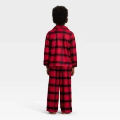 Toddler Plaid Long Sleeve Shirt And Pants Holiday Matching Family Pajama Set - Wondershop™ Red/Black