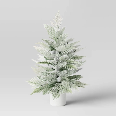 3' Pre-Lit Potted Flocked And Glittered Norfolk Artificial Christmas Tree - Wondershop™ 2 3' Pre-Lit Potted Flocked And Glittered Norfolk Artificial Christmas Tree - Wondershop™ - Image 2