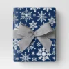 30” 25 Sq Ft Christmas Roll Wrap White Snowflakes On Blue - Wondershop™