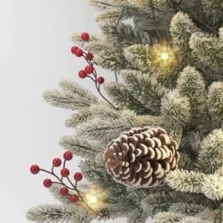 3.5' Pre-Lit Potted Flocked Balsam Artificial Christmas Tree With Berries And Pine Cones - Wondershop™ 5 3.5' Pre-Lit Potted Flocked Balsam Artificial Christmas Tree With Berries And Pine Cones - Wondershop™ -Wondershop GUEST 42e75aed af8e 414b a76d 7640a3783217