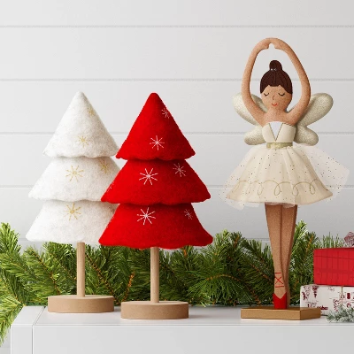 12" Christmas Three Layered Round Felt Tree Decor - Wondershop™ 1 12" Christmas Three Layered Round Felt Tree Decor - Wondershop™