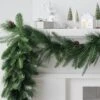 6' Christmas Unlit Icy Glitter Mixed Green With Pinecones Garland - Wondershop™