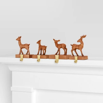 4pk Christmas Natural Carved Looking Deer - Wondershop™ 2 4pk Christmas Natural Carved Looking Deer - Wondershop™ - Image 2