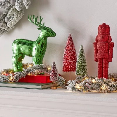 30ct LED Dewdrop With Flocked Greenery Christmas Indoor Novelty String Lights Warm White With Silver Wire - Wondershop™ 1 30ct LED Dewdrop With Flocked Greenery Christmas Indoor Novelty String Lights Warm White With Silver Wire - Wondershop™