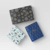 30” 3pk Christmas Premium Wrap Pack Gray/Blue/White - Wondershop™