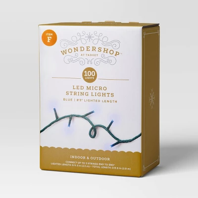 9.5' 3mm 100ct LED Micro Christmas String Lights With Green Wire - Wondershop™ 4 9.5' 3mm 100ct LED Micro Christmas String Lights With Green Wire - Wondershop™ - Image 4