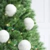 4ct 150mm Christmas Ornament Set White Fringe - Wondershop™