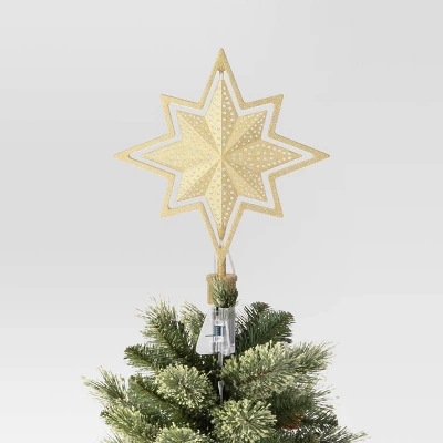 Christmas Lit Auto Rotating Star 8 Point Gold Tree Topper - Wondershop™ 2 Christmas Lit Auto Rotating Star 8 Point Gold Tree Topper - Wondershop™ - Image 2