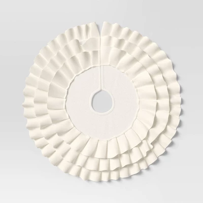 Christmas Mini Ruffle Tree Skirt Cream - Wondershop™ 2 Christmas Mini Ruffle Tree Skirt Cream - Wondershop™ - Image 2
