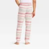 Men's "Let It Snow" Fair Isle Cozy Knit Holiday Matching Family Pajama Pants - Wondershop™ Cream
