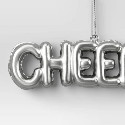 4" Christmas Metallic Words Ornament Silver Cheers - Wondershop™ 2 4" Christmas Metallic Words Ornament Silver Cheers - Wondershop™ - Image 2