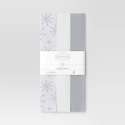 30ct Christmas Tissue Paper Gray/White - Wondershop™ 2 30ct Christmas Tissue Paper Gray/White - Wondershop™ - Image 2