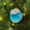 4.25" Christmas Plastic Scallop Ornament Aqua - Wondershop™