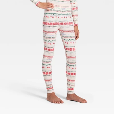 Kids' "Let It Snow" Fair Isle Cozy Knit Long Sleeve Shirt And Pants Holiday Matching Family Pajama Set - Wondershop™ Cream 3 Kids' "Let It Snow" Fair Isle Cozy Knit Long Sleeve Shirt And Pants Holiday Matching Family Pajama Set - Wondershop™ Cream - Image 3