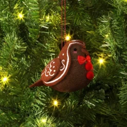 Christmas Gingerbread Fabric Bird Ornament - Wondershop™