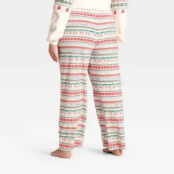 Women's "Let It Snow" Fair Isle Microfleece Holiday Matching Family Pajama Pants - Wondershop™ Cream