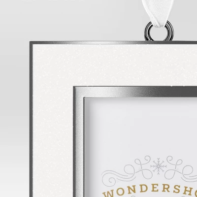 3.5" Glittered Metal Picture Frame Christmas Tree Ornament - Wondershop™ 2 3.5" Glittered Metal Picture Frame Christmas Tree Ornament - Wondershop™ - Image 2