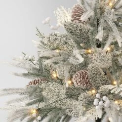 28" Pre-Lit Christmas Mixed Artificial Flocked Greenery With Ground Stake - Wondershop™ -Wondershop GUEST 9119ced2 8611 4ed5 abcf d10acb360bd8