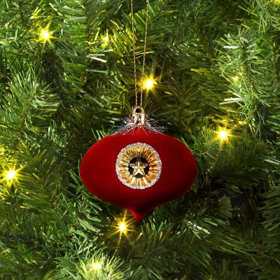 Christmas Flocking Ornament With Reflector Red - Wondershop™ 1 Christmas Flocking Ornament With Reflector Red - Wondershop™