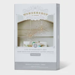 2pc 12" LED Twinkling Starburst Christmas Novelty Sculpture Light White With Gold Wire - Wondershop™ -Wondershop GUEST 9e355372 5f86 4827 a9eb 2b78d2e58bd6