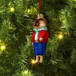 Wondershop 11 Christmas Glass Pug Dog Ornament - Wondershop™