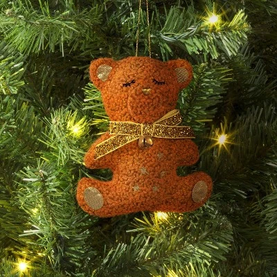 5" Christmas Fabric Teddy Faux Shearling Ornament - Wondershop™ 1 5" Christmas Fabric Teddy Faux Shearling Ornament - Wondershop™