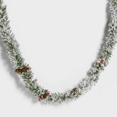 30ct LED Dewdrop With Flocked Greenery Christmas Indoor Novelty String Lights Warm White With Silver Wire - Wondershop™ 2 30ct LED Dewdrop With Flocked Greenery Christmas Indoor Novelty String Lights Warm White With Silver Wire - Wondershop™ - Image 2