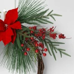 22" Christmas Unlit Asymmetrical Red Poinsettia Wreath - Wondershop™ 5 22" Christmas Unlit Asymmetrical Red Poinsettia Wreath - Wondershop™ -Wondershop GUEST a9446493 6884 4d05 a331 bb104997dbd8