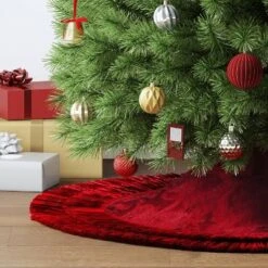 48" Christmas Tonal Tinsel Tree Skirt Red - Wondershop™
