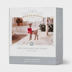 LED Faux Rattan Fawn With Red Bow Christmas Novelty Sculpture Light - Wondershop™ -Wondershop GUEST ae7820a2 8302 4c3e a000 dc9754568385