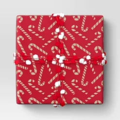 Wondershop 41 30” 20 Sq Ft Christmas Roll Wrap Scattered Candy Canes - Wondershop™