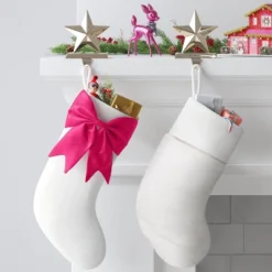 21" White Stocking With 3D Bow Decor - Wondershop™
